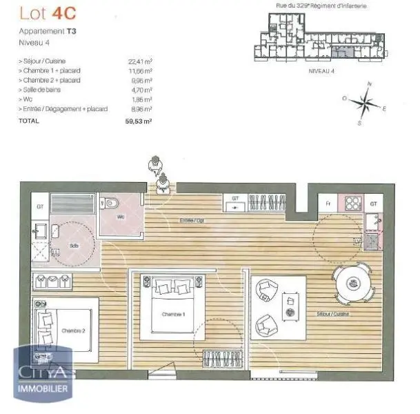 Photo 10 Appartement 3 pièces 59.83m²