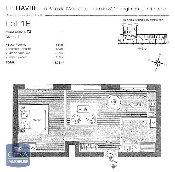 Photo 2 Appartement 2 pièces 40.99m²