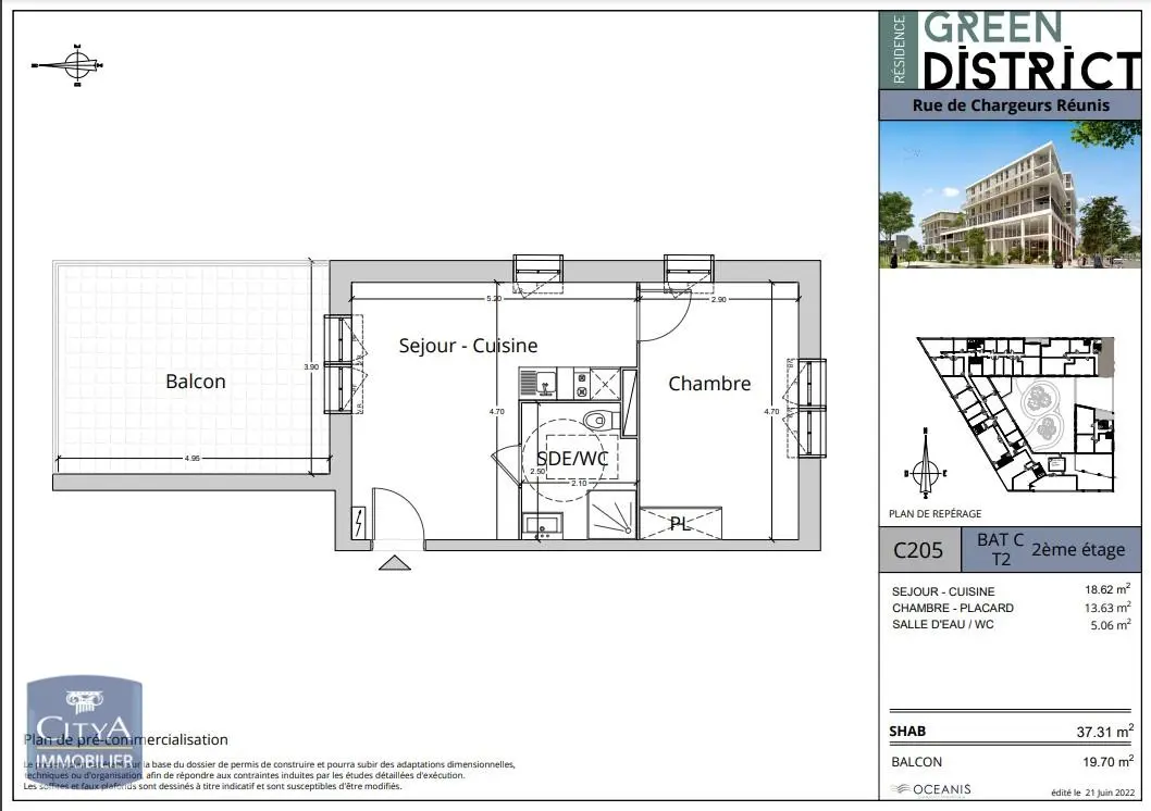 Photo 2 Appartement 2 pièces 37.31m²