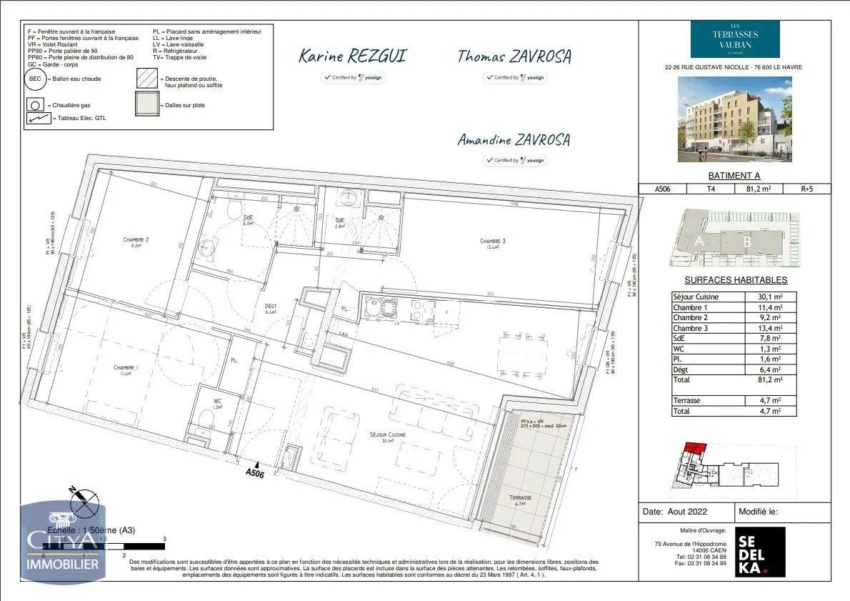 Photo 2 Appartement 4 pièces 81.2m²