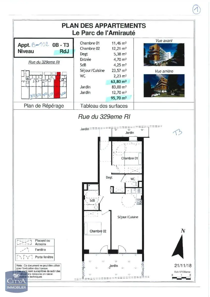 Photo 5 Appartement 3 pièces 61.12m²