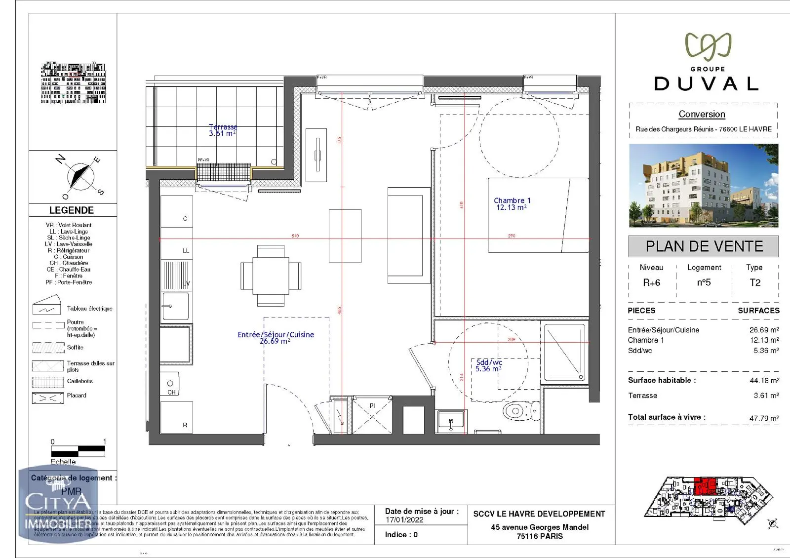 Photo 1 Appartement 2 pièces 44.18m²