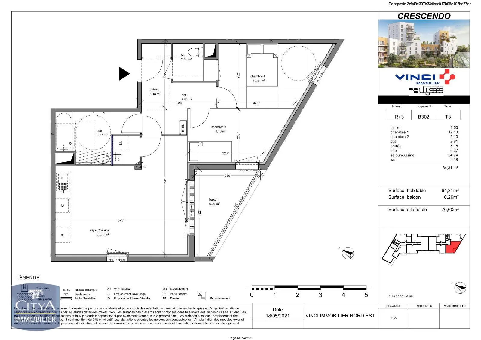 Photo 5 Appartement 3 pièces 64.31m²