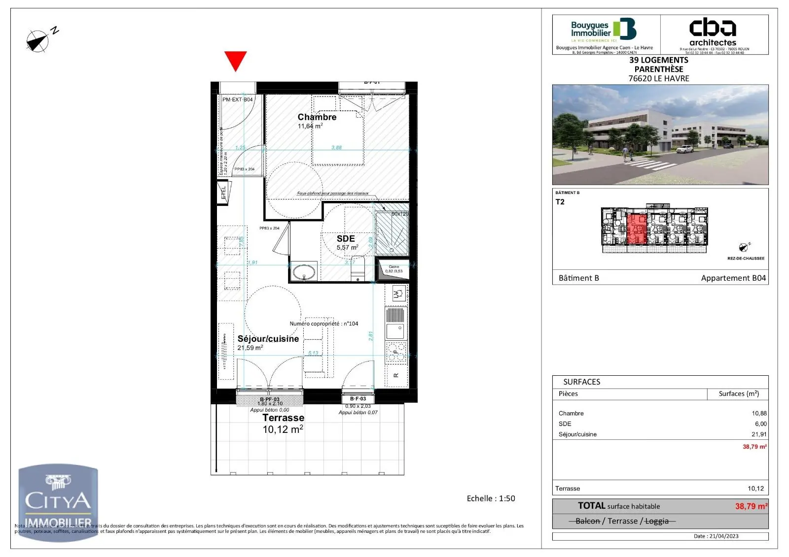 Photo 1 Appartement 2 pièces 38.79m²