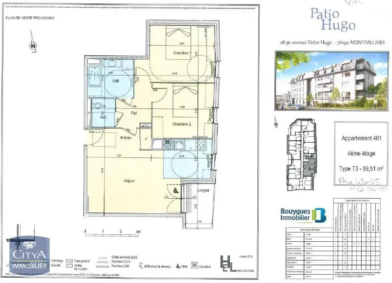 Photo 2 Appartement 3 pièces 59.51m²