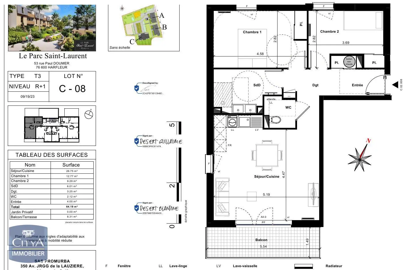 Photo 4 Appartement 3 pièces 64.19m²