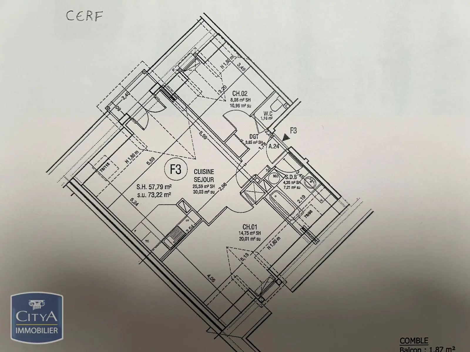 Photo 1 Appartement 3 pièces 73m²