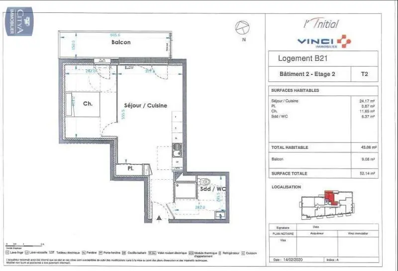 Photo 8 Appartement 2 pièces 43.88m²