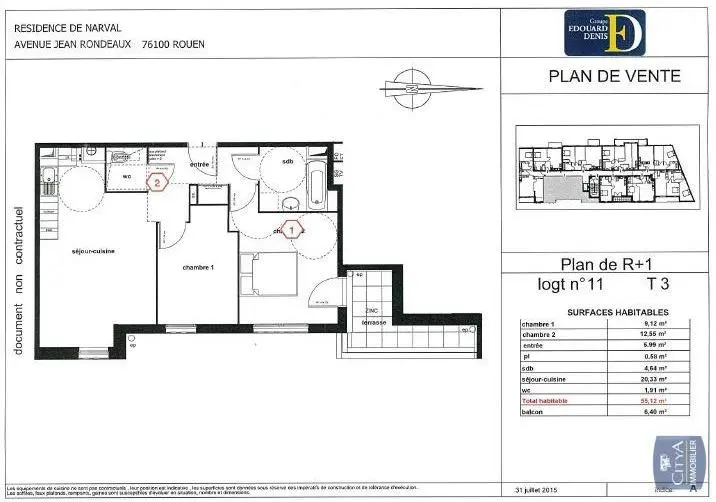 Photo 6 Appartement 3 pièces 55.12m²