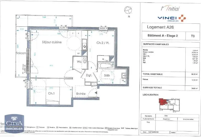 Photo 7 Appartement 3 pièces 62.32m²