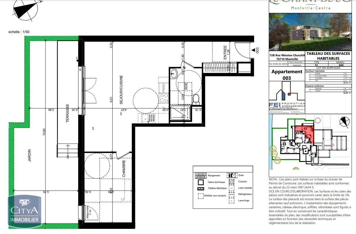 Photo 1 Appartement 2 pièces 53.12m²