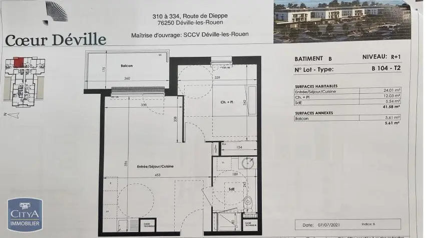 Photo 2 Appartement 2 pièces 41.58m²