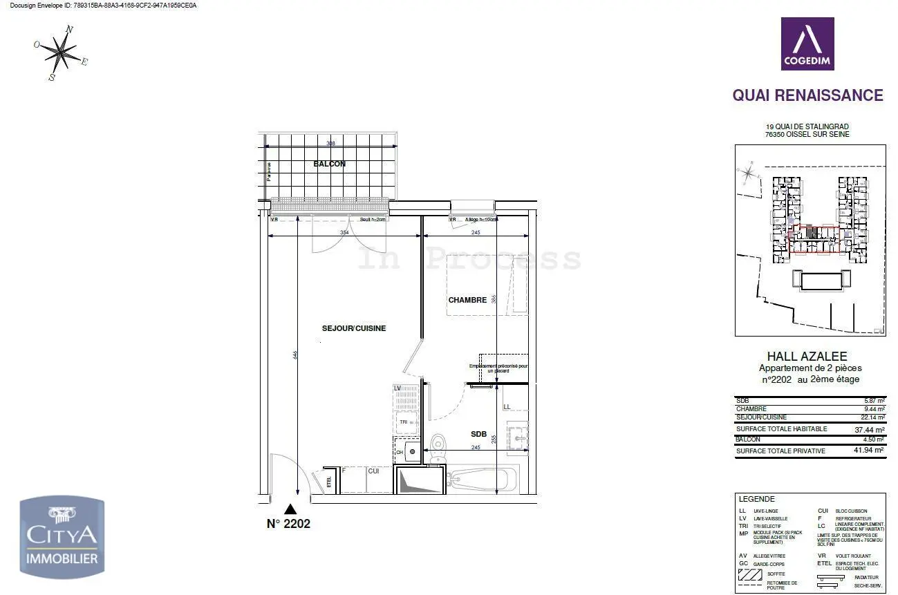 Photo 1 Appartement 2 pièces 37.44m²