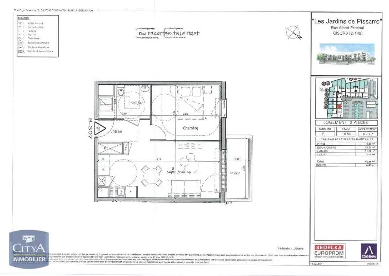 Photo 1 Appartement 2 pièces 40.5m²