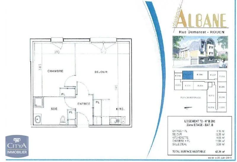 Photo 1 Appartement 2 pièces 42.55m²
