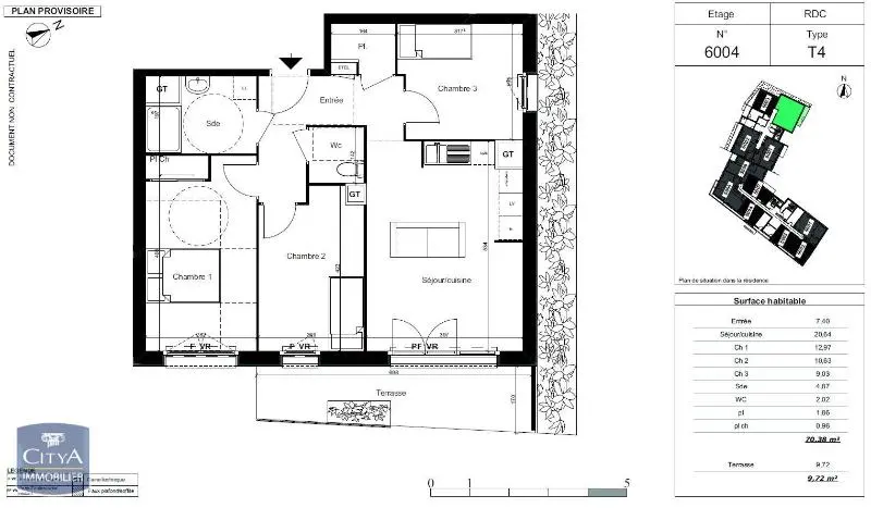 Photo 2 pour Appartement 4 pièces 70.38m² Photo 2 Appartement 4 pièces 70.38m²