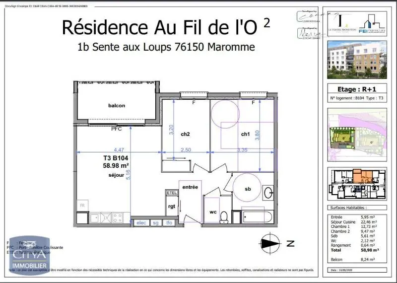 Photo 7 Appartement 3 pièces 58.98m²