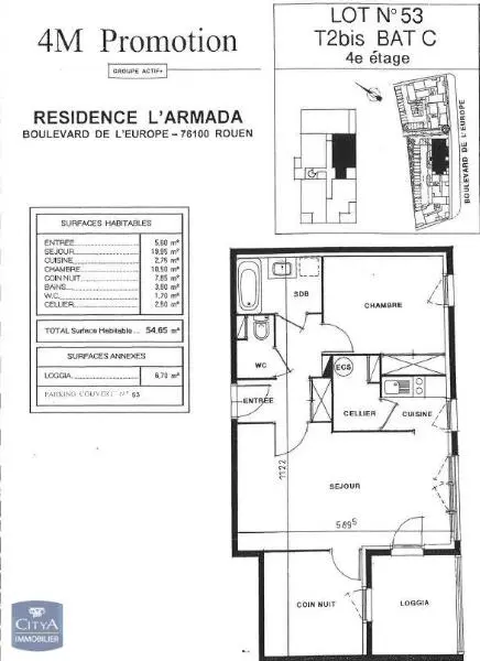 Photo 6 pour Appartement 2 pièces 54.65m² Photo 6 Appartement 2 pièces 54.65m²