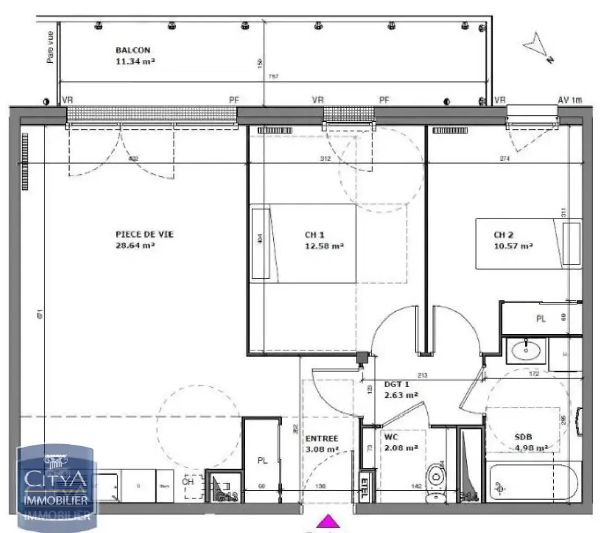Photo 6 Appartement 3 pièces 64.57m²