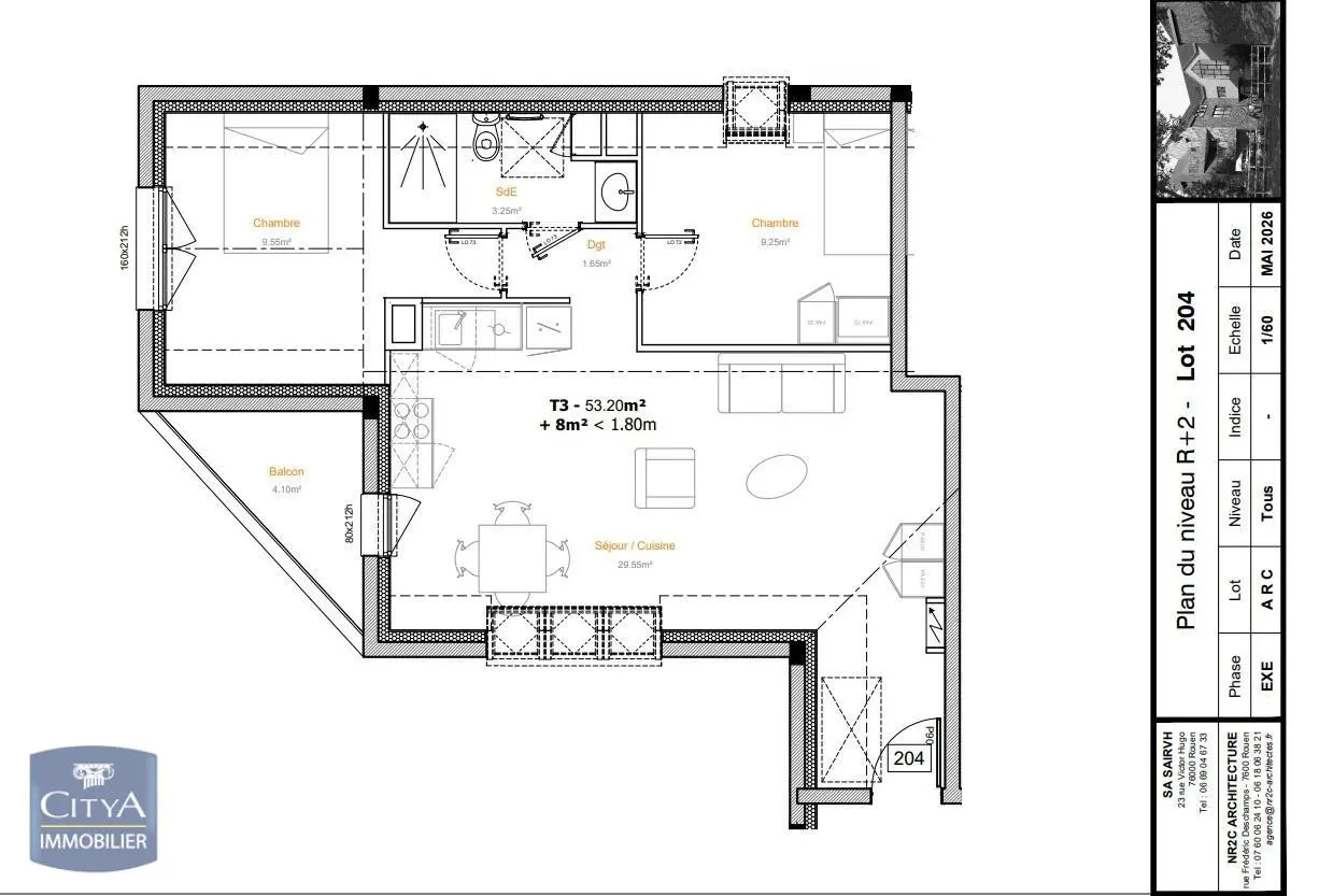 Photo 1 Appartement 3 pièces 53.2m²