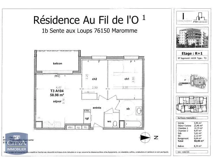 Photo 10 Appartement 3 pièces 58.98m²