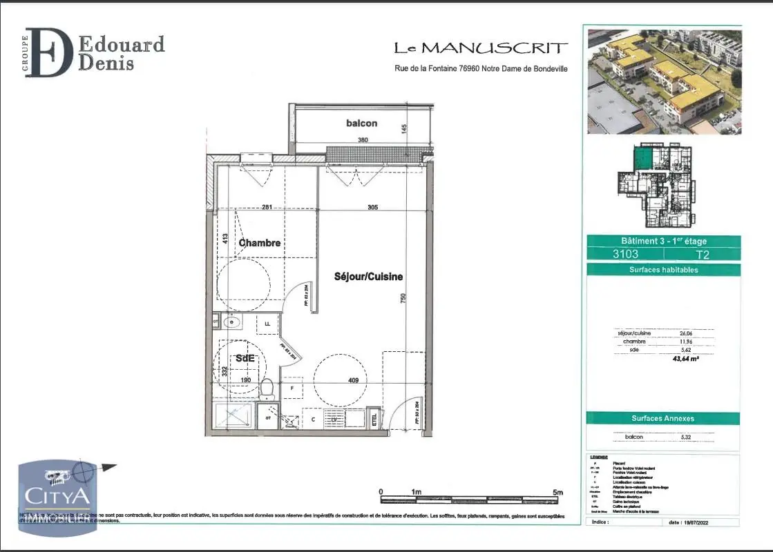 Photo 1 Appartement 2 pièces 43.64m²