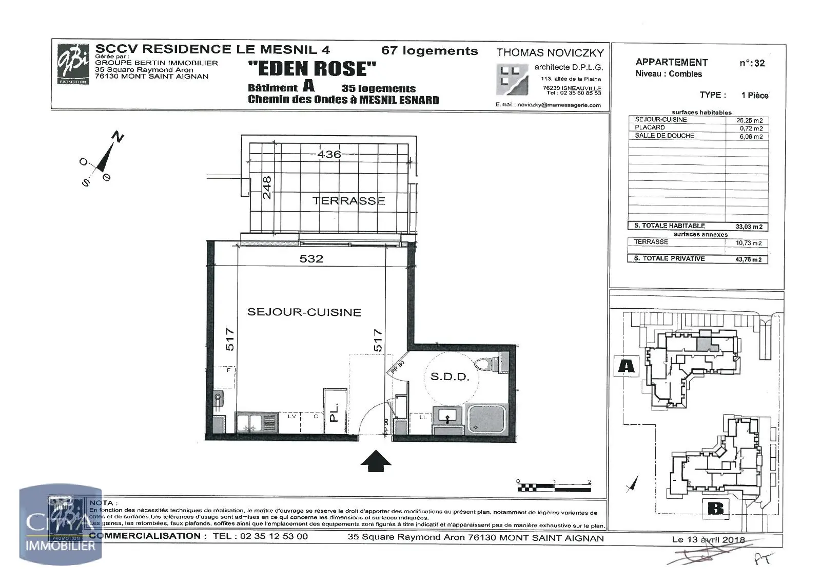 Photo 1 Appartement 1 pièce 33.03m²