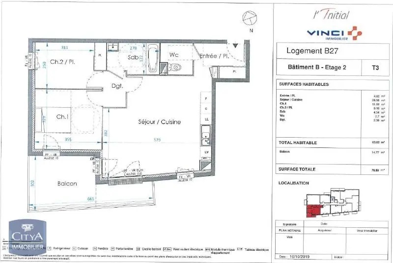 Photo 10 Appartement 3 pièces 63.82m²