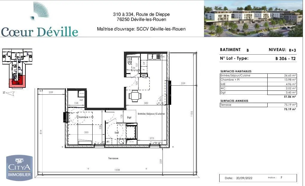 Photo 1 Appartement 2 pièces 51.06m²