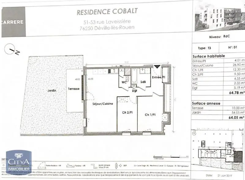 Photo 1 Appartement 3 pièces 64.78m²