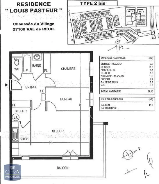 Photo 2 Appartement 2 pièces 57.1m²