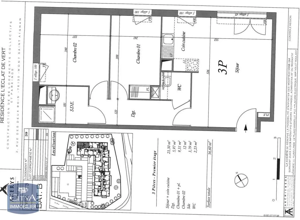 Photo 11 Appartement 3 pièces 56.7m²