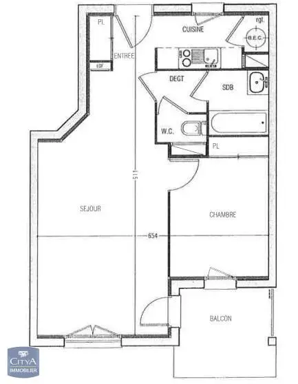 Photo 1 Appartement 2 pièces 47.97m²