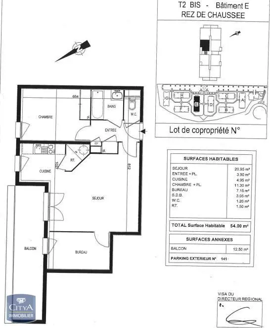 Photo 2 Appartement 2 pièces 54.58m²