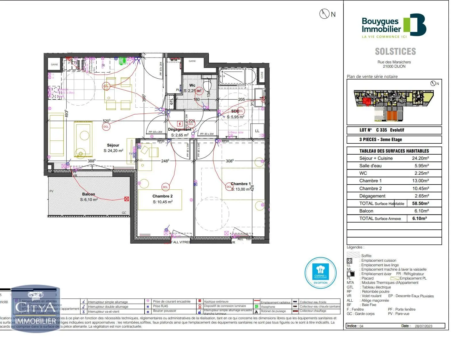 Photo 2 Appartement 3 pièces 58.5m²