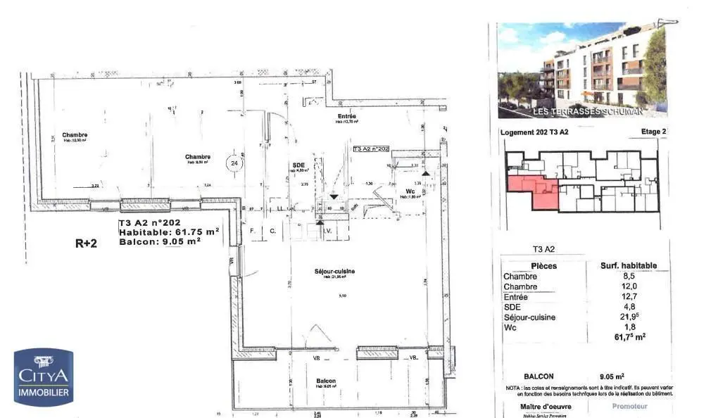 Photo 11 Appartement 3 pièces 61.75m²