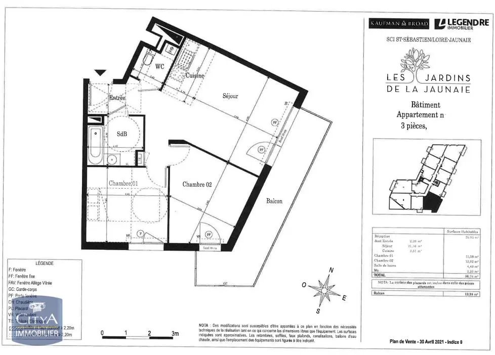 Photo 7 Appartement 3 pièces 56.74m²