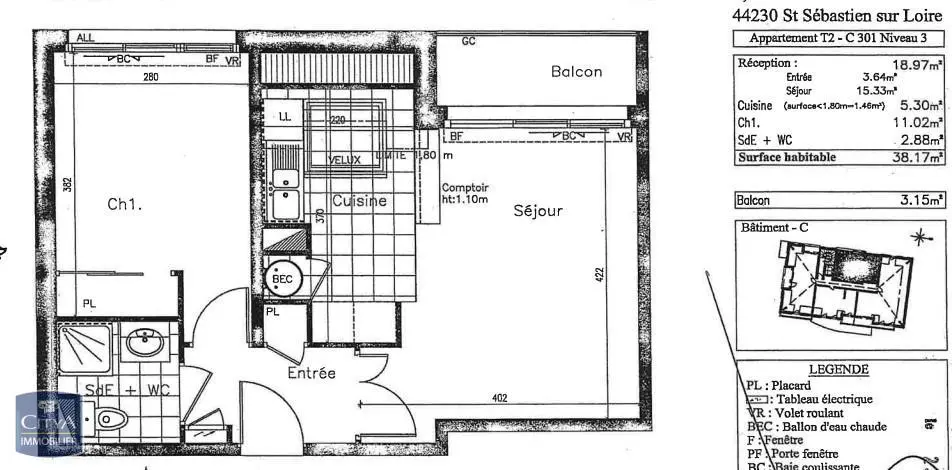 Photo 8 Appartement 2 pièces 38.17m²