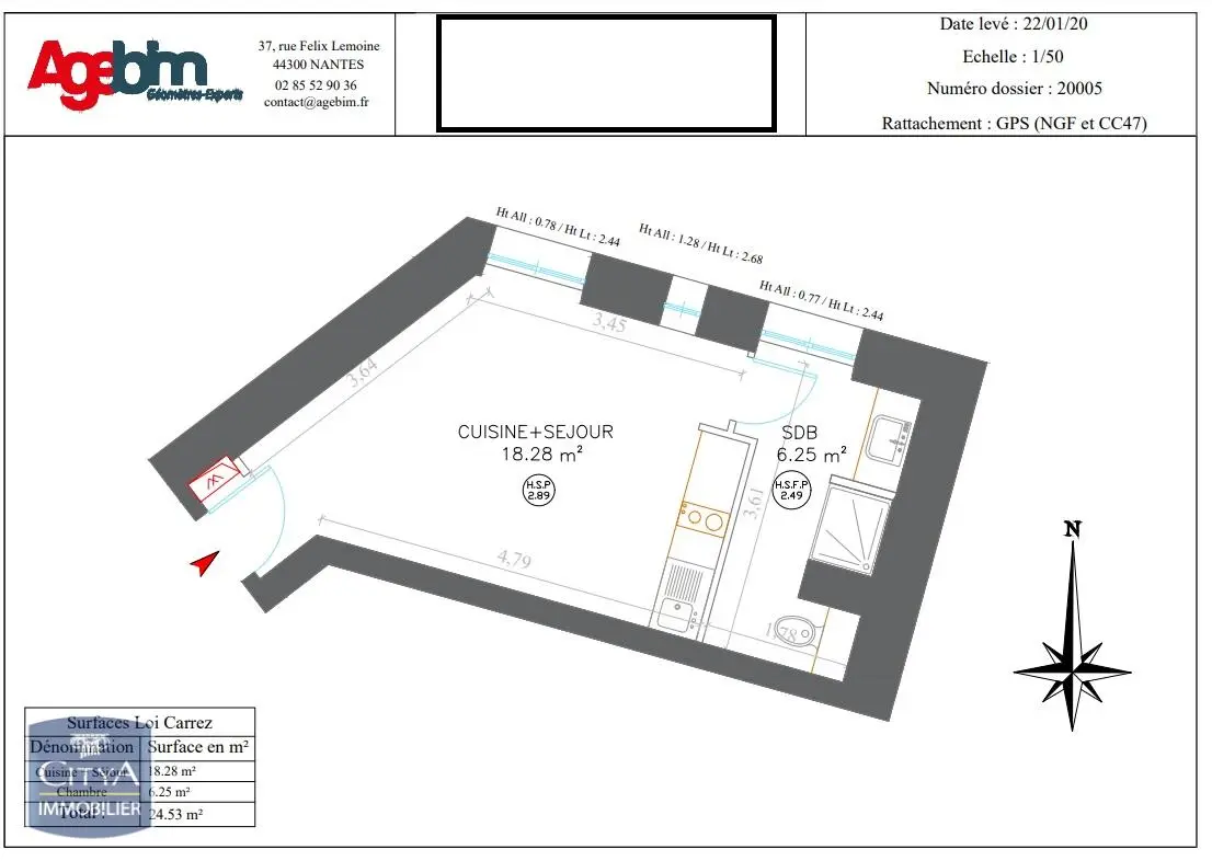 Photo 4 Appartement 1 pièce 24.53m²