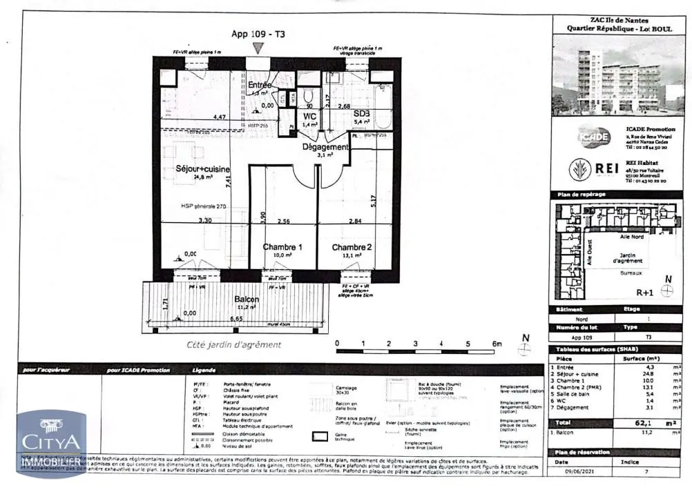 Photo 3 Appartement 3 pièces 62.1m²