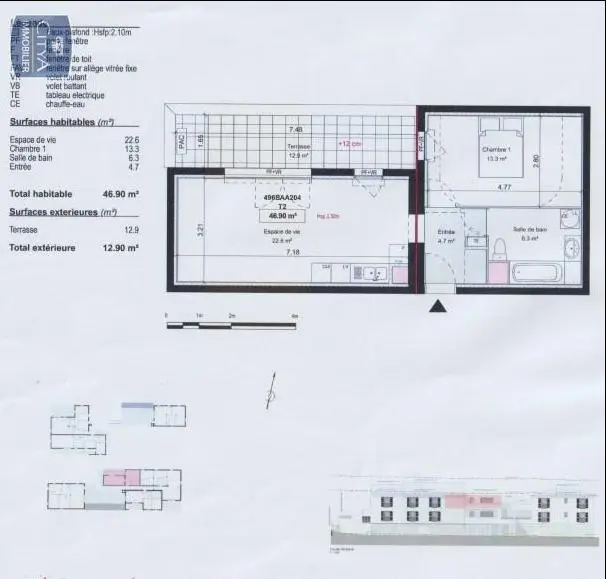 Photo 2 Appartement 2 pièces 46.17m²