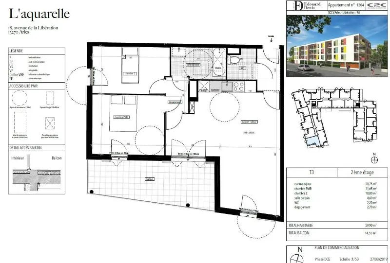 Photo 6 Appartement 3 pièces 59.9m²