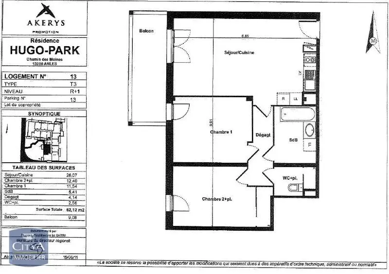 Photo 2 Appartement 3 pièces 61.84m²