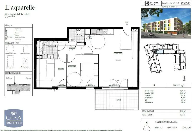 Photo 1 Appartement 3 pièces 59.5m²