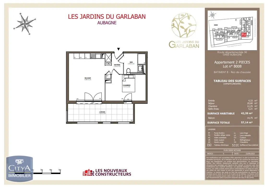 Photo 1 Appartement 2 pièces 42.39m²