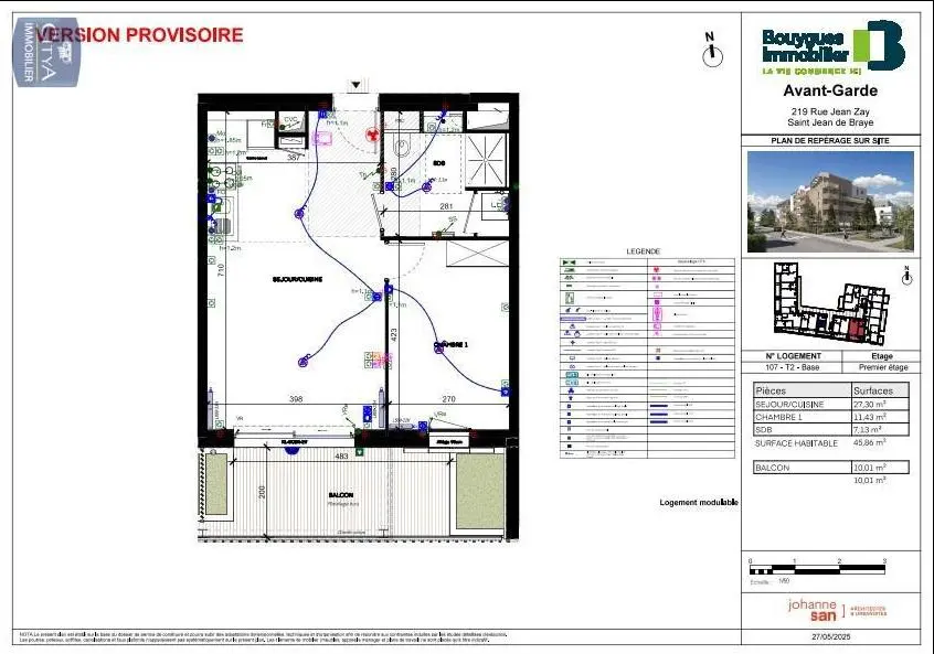Photo 1 Appartement 2 pièces 45.86m²