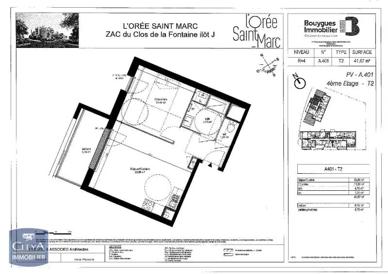 Illustration pour Appartement 2 pièces 41.67m² Photo Appartement 2 pièces 41.67m²