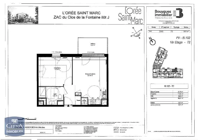 Photo 2 Appartement 2 pièces 38.61m²