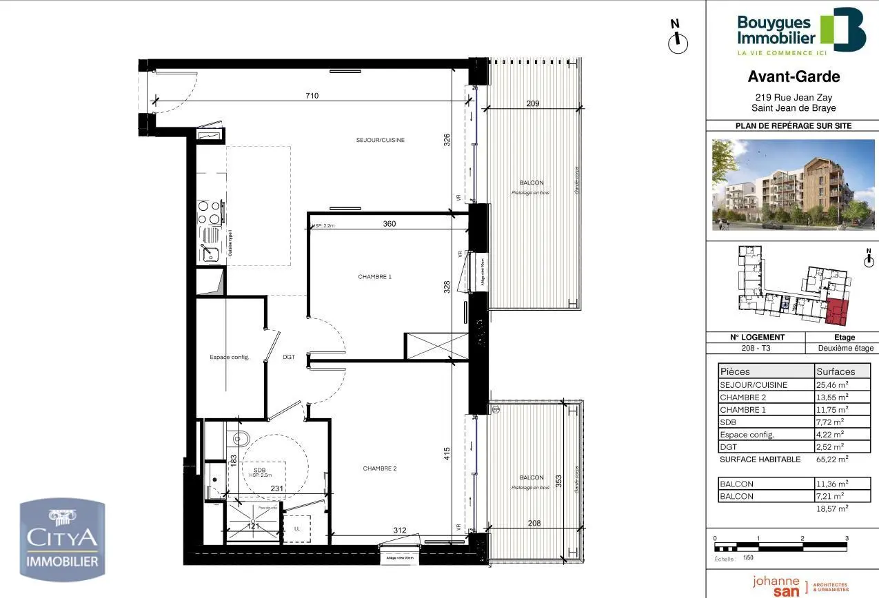 Photo 1 Appartement 3 pièces 65.22m²