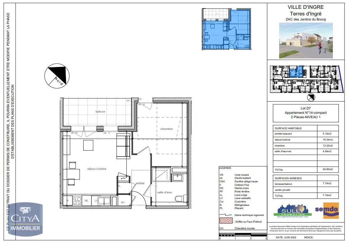 Photo 1 Appartement 2 pièces 40.6m²